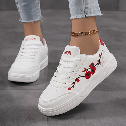 Damen Sneaker mit Blumenstickerei und modischem Design – Alltag & Freizeit