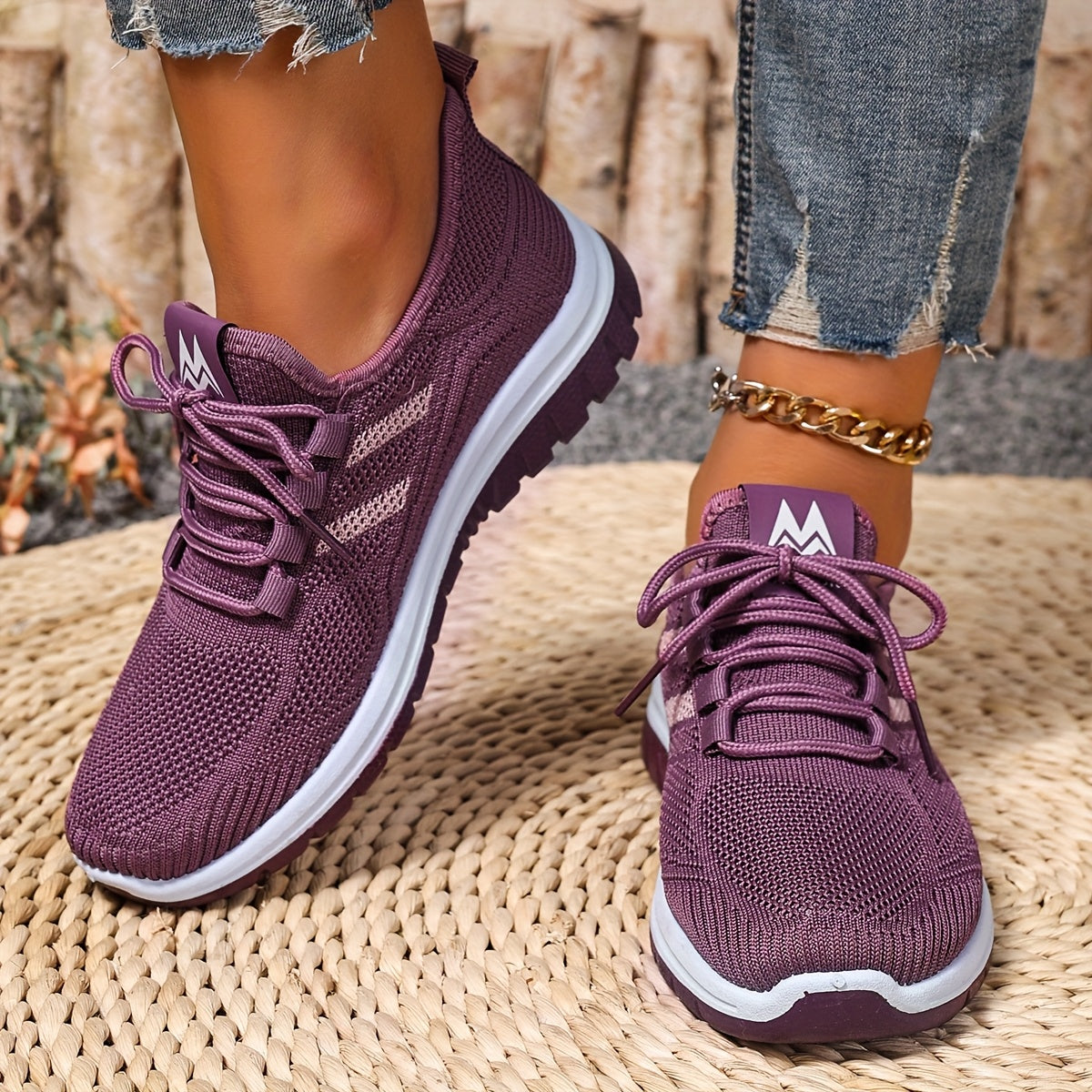 Damen Komfort Freizeit-Sneaker mit modernem Strickdesign und federleichter Sohle – Ideal für Alltag & Sport