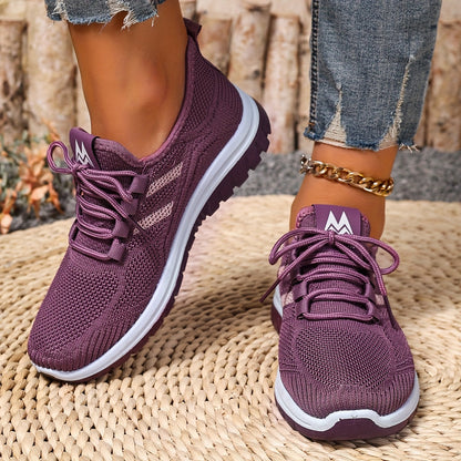 Damen Komfort Freizeit-Sneaker mit modernem Strickdesign und federleichter Sohle – Ideal für Alltag & Sport