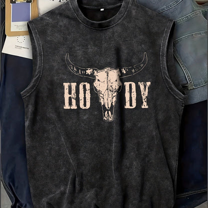 Herren Western Tanktop mit Print – Lässiges ärmelloses Shirt im Vintage-Stil für Freizeit & Festivals