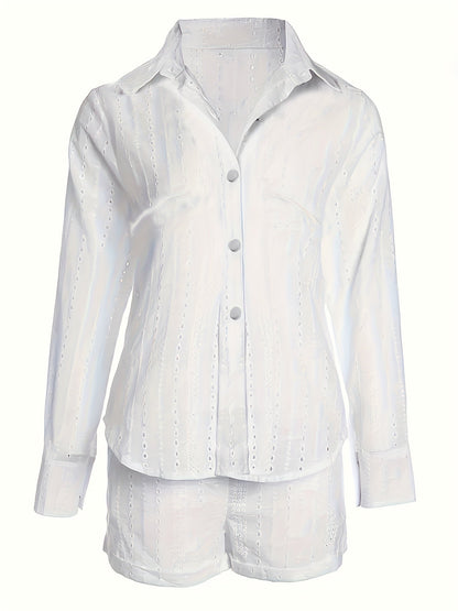 Damen Sommer-Set Bluse und Shorts – Elegantes Casual-Outfit für Freizeit und Urlaub