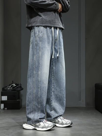 Herren Baggy Jeans im Retro Streetwear Stil – Weite Passform, Ideal für Freizeit und Alltag