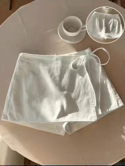 Damen Wickel Skort – Eleganter Minirock mit Shorts, Stilvoll für Strand und Freizeit
