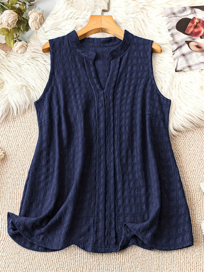 Damen Elegantes Ärmelloses Tunika-Top mit V-Ausschnitt – Perfekt für Alltag und Freizeit