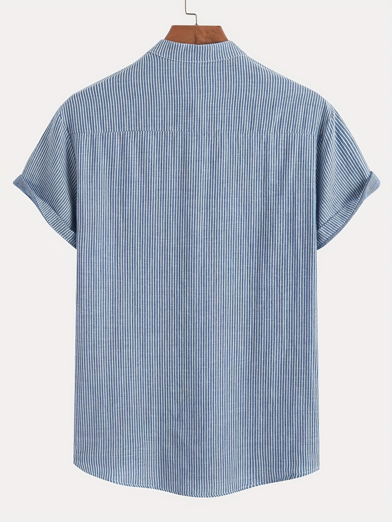 Herren Kurzarm-Henley mit Stehkragen und Streifen – Modernes Freizeitshirt für Alltag und Ausgehen
