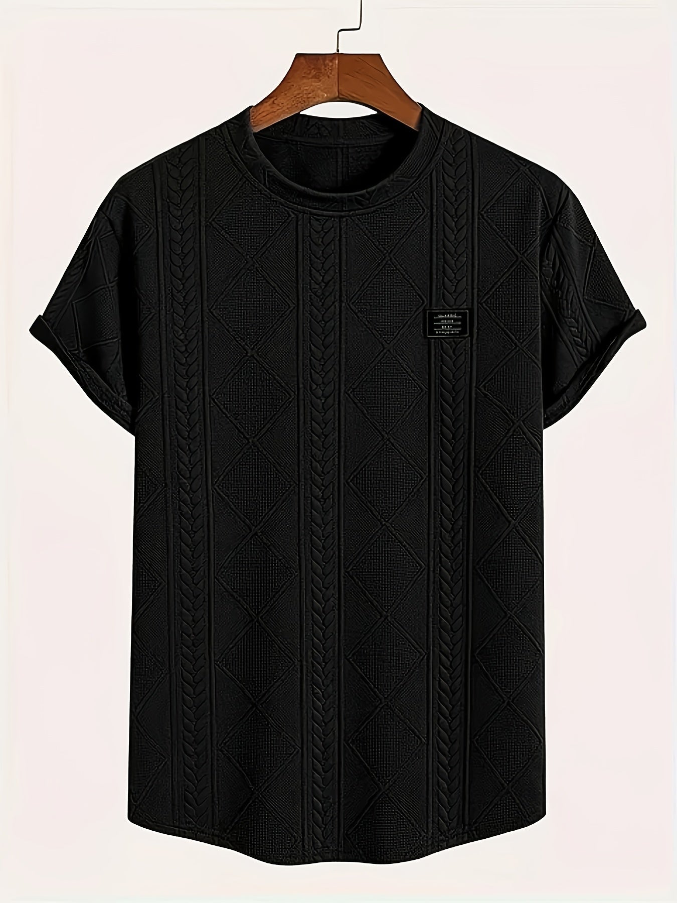 Herren T-Shirt im Strickmuster-Look – Freizeit, modisch, Sommer