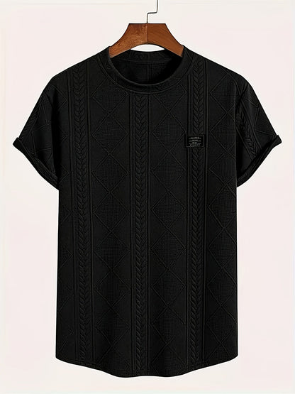 Herren T-Shirt im Strickmuster-Look – Freizeit, modisch, Sommer