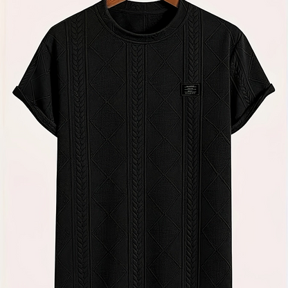 Herren T-Shirt im Strickmuster-Look – Freizeit, modisch, Sommer