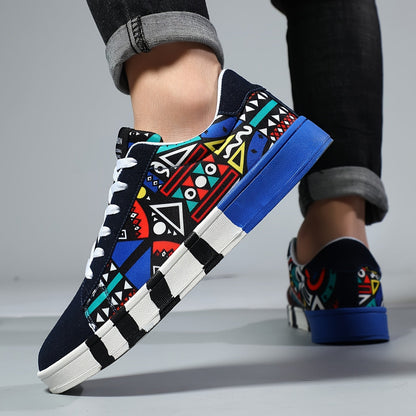 Herren Sneaker mit geometrischem Muster – Urbaner Freizeitschuh, Streetstyle, Outdoor