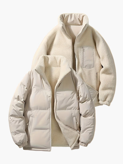 Herren Reversible Fleecejacke für Herbst und Winter – Casual Style, Wendemodell, Outdoor Freizeitjacke