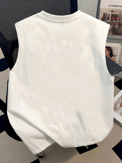 Herren Streetwear Ärmelloses Tanktop mit Cartoon-Print und modernem Design