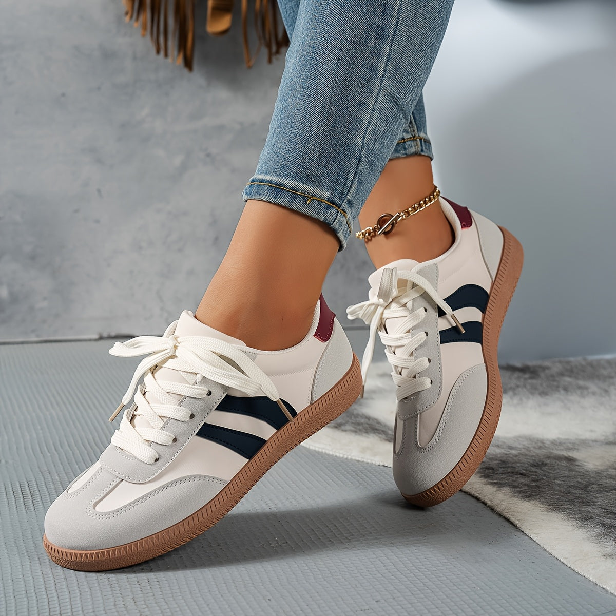 Damen Retro-Sneaker für Freizeit und Alltag – Klassische Sportschuhe im Vintage-Look