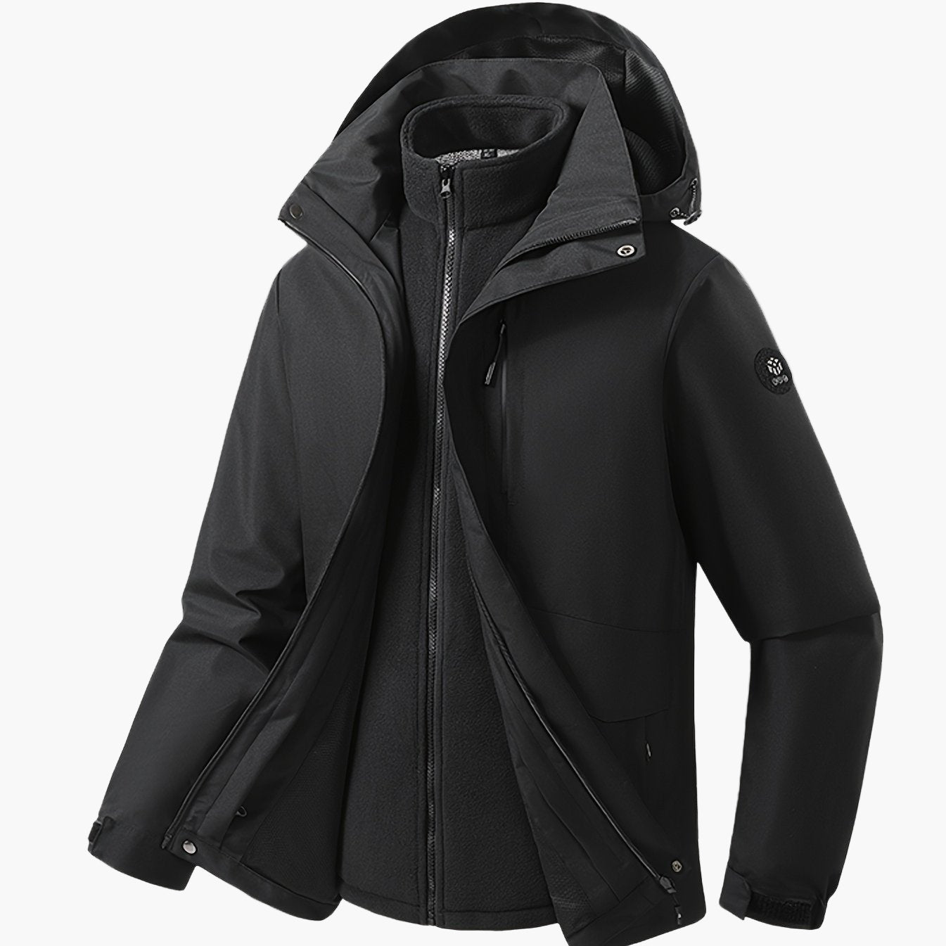 Herren Softshell Outdoorjacke 3-in-1 mit Fleece-Innenjacke – Wasserdicht, Atmungsaktiv, Perfekt für Freizeit und Abenteuer