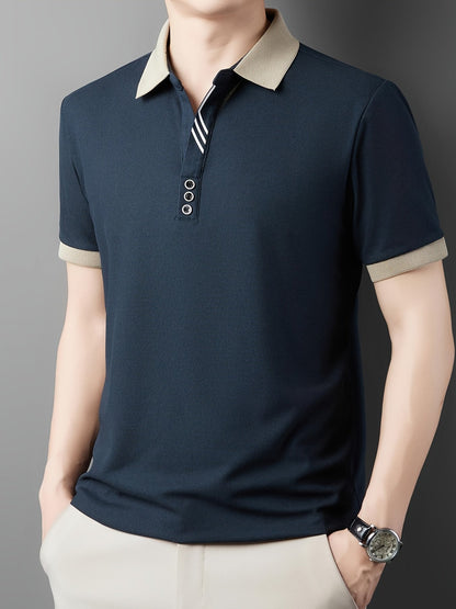 Herren Polo-Shirt mit Kontrastkragen – Stilvolles Freizeit- und Business-Oberteil