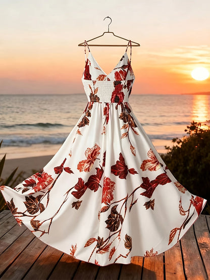 Damen Maxikleid mit romantischem Blumendruck und Eleganz für besondere Anlässe