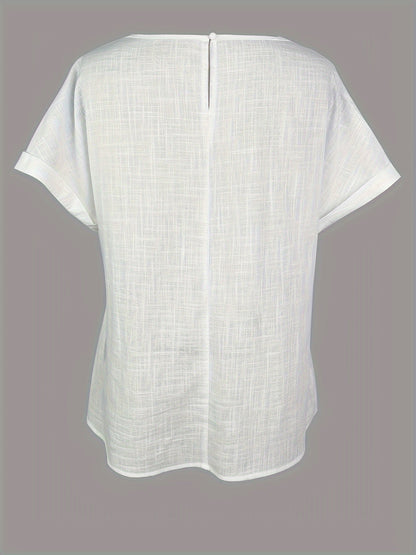 Damen Elegante Sommer Bluse mit Spitze und Kurzarm – Ideal für Alltag und Urlaub