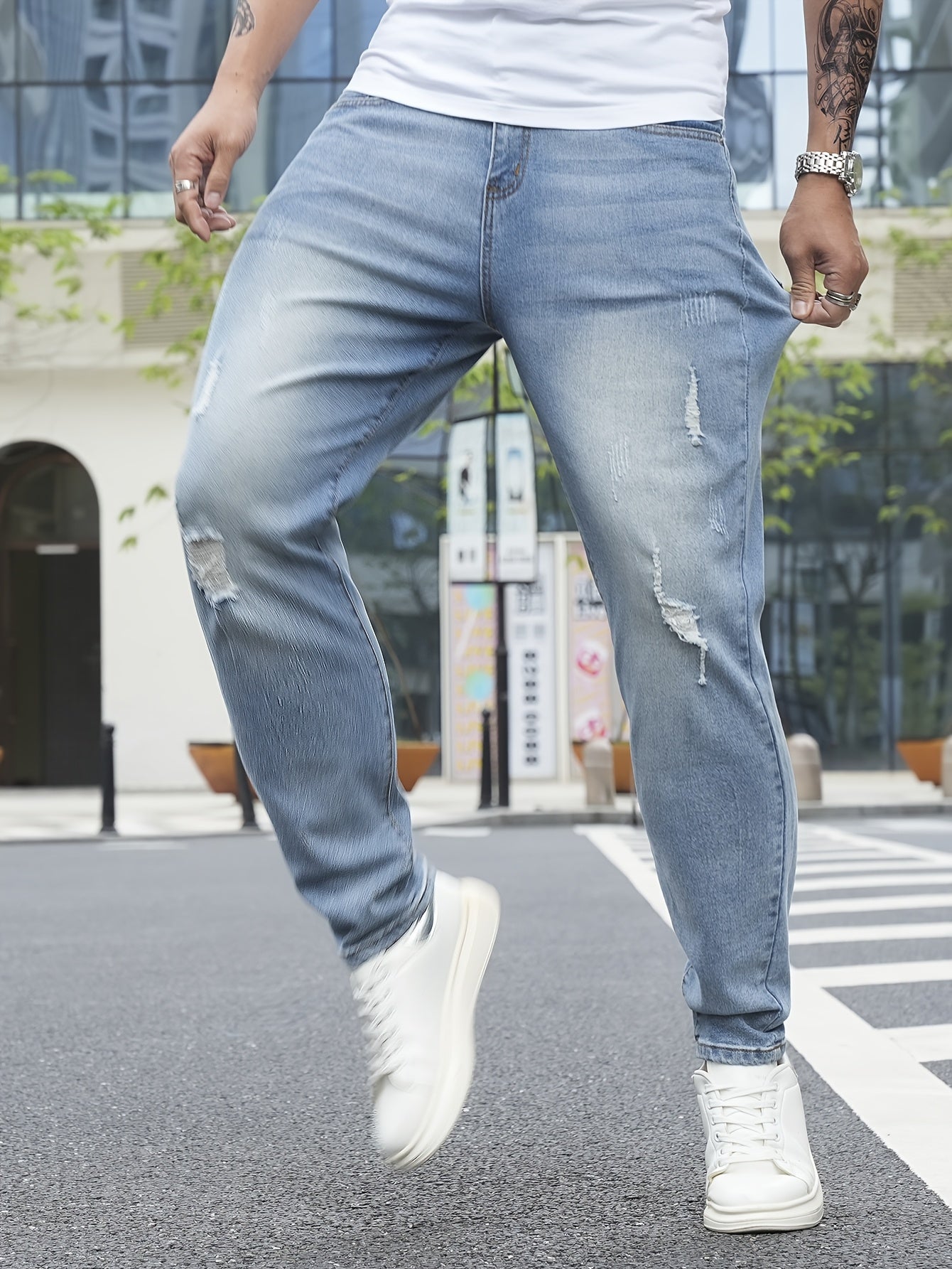 Herren Jeans im Streetstyle mit Destroyed-Details – Lässige Freizeithose für Alltag & Ausgehen
