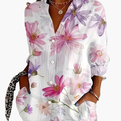 Damen Blusenshirt mit Blumenmuster – Elegante Freizeitmode für Frühling und Sommer