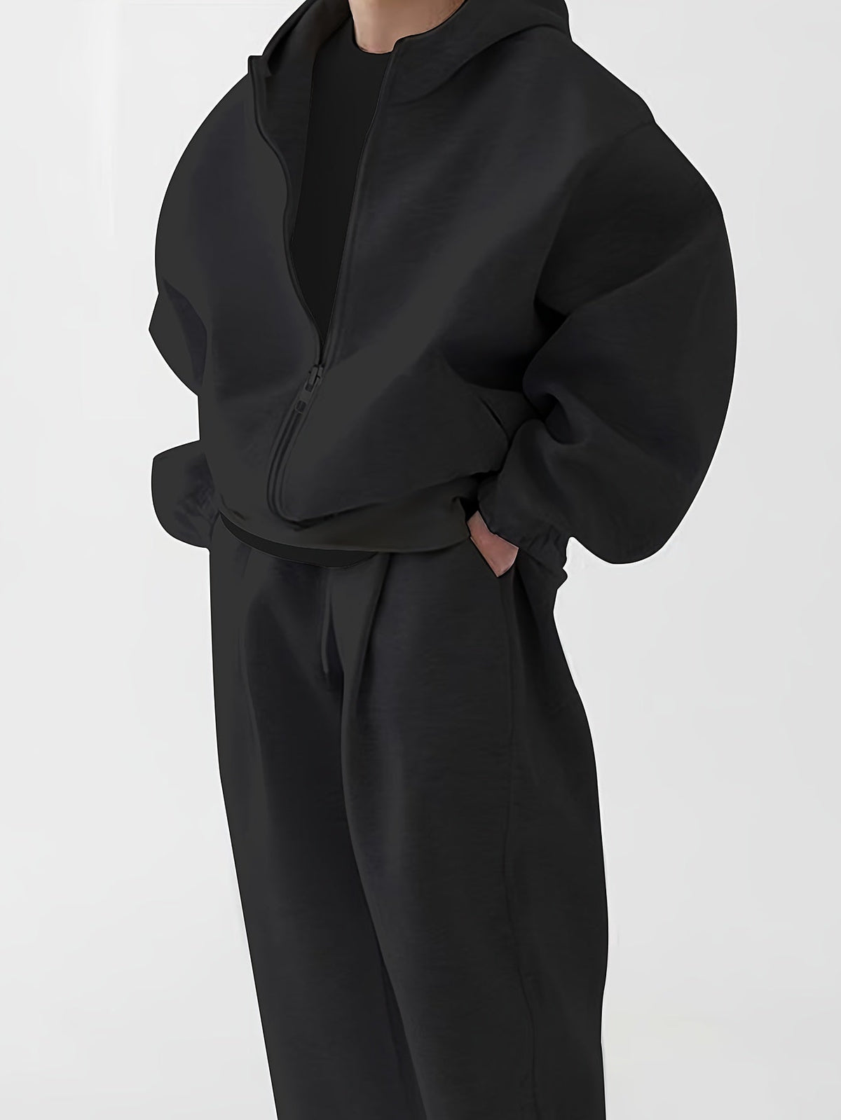 Unisex Trainingsanzug Set mit Reißverschluss Kapuzenjacke und Jogginghose