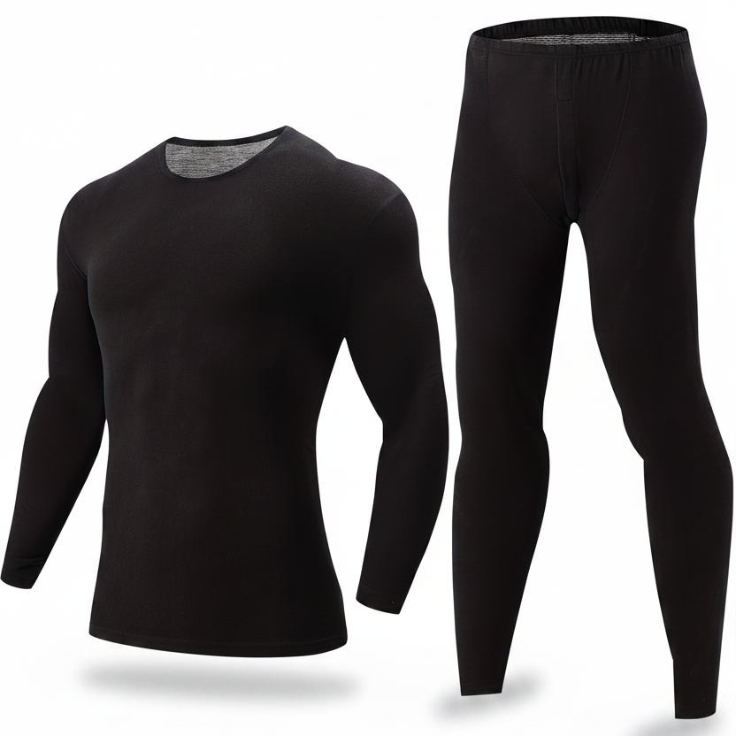 Thermo Unterwäsche Set Herren 2-teilig Langarmshirt & lange Unterhose Basic Warm