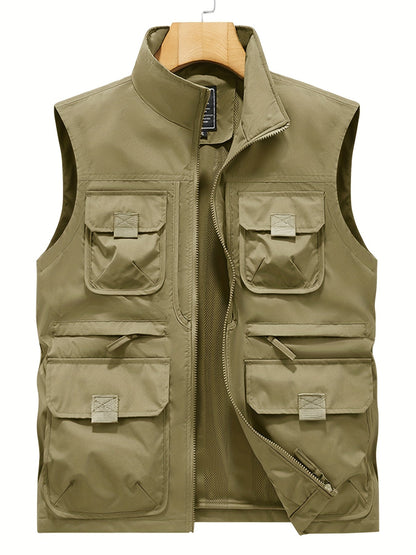 Herren Outdoor Weste mit Mehreren Taschen – Funktionelle Freizeit- und Angelweste
