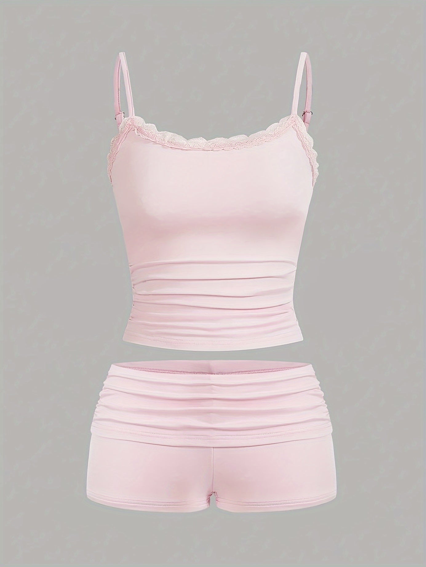 Damen Loungewear Set – Elegantes Spaghettiträger Top und Shorts für Zuhause & Freizeit