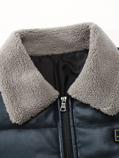 Herren Steppjacke mit Kunstfellkragen für Alltag & Freizeit – Casual Style