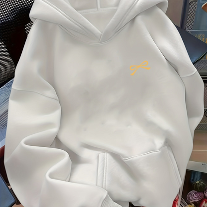 Damen Oversized Hoodie mit Schleifen-Stickerei – Lässiger Pullover für Alltag und Freizeit