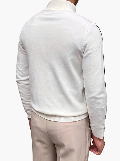 Herren Strickpullover mit Stehkragen und Reißverschluss – Eleganter Business & Freizeit Pullover