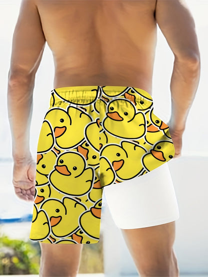 Herren Badeshorts mit Gummienten-Print – Lustige Badehose für Freizeit & Strand