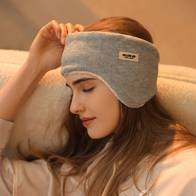 Winter Stirnband Ohrenwärmer mit flauschigem Futter, Strickoptik