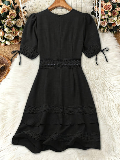 Damen Sommerkleid Elegant mit Spitze und Rüschen – Perfekt für Freizeit & Urlaub