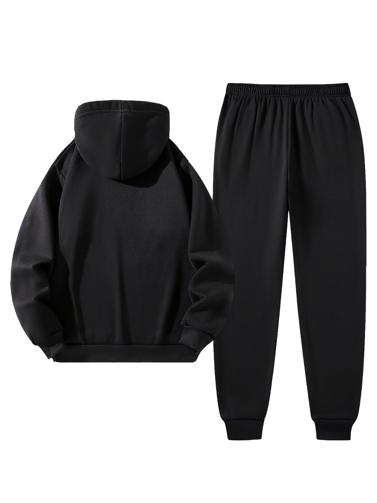 Herren Sportanzug Set Hoodie Weste & Jogginghose Steppweste mit Kapuzenpullover