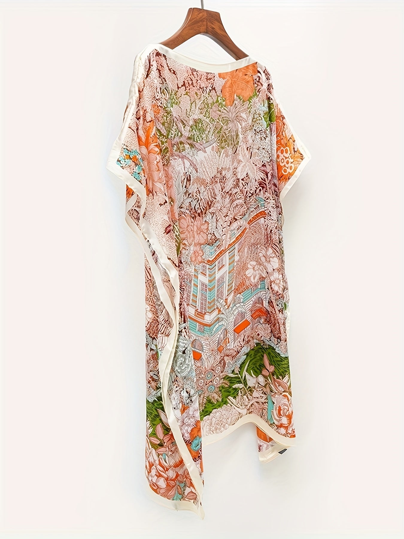 Damen Boho Strandkaftan mit Asymmetrischem Schnitt – Ideal für Urlaub und Sommer