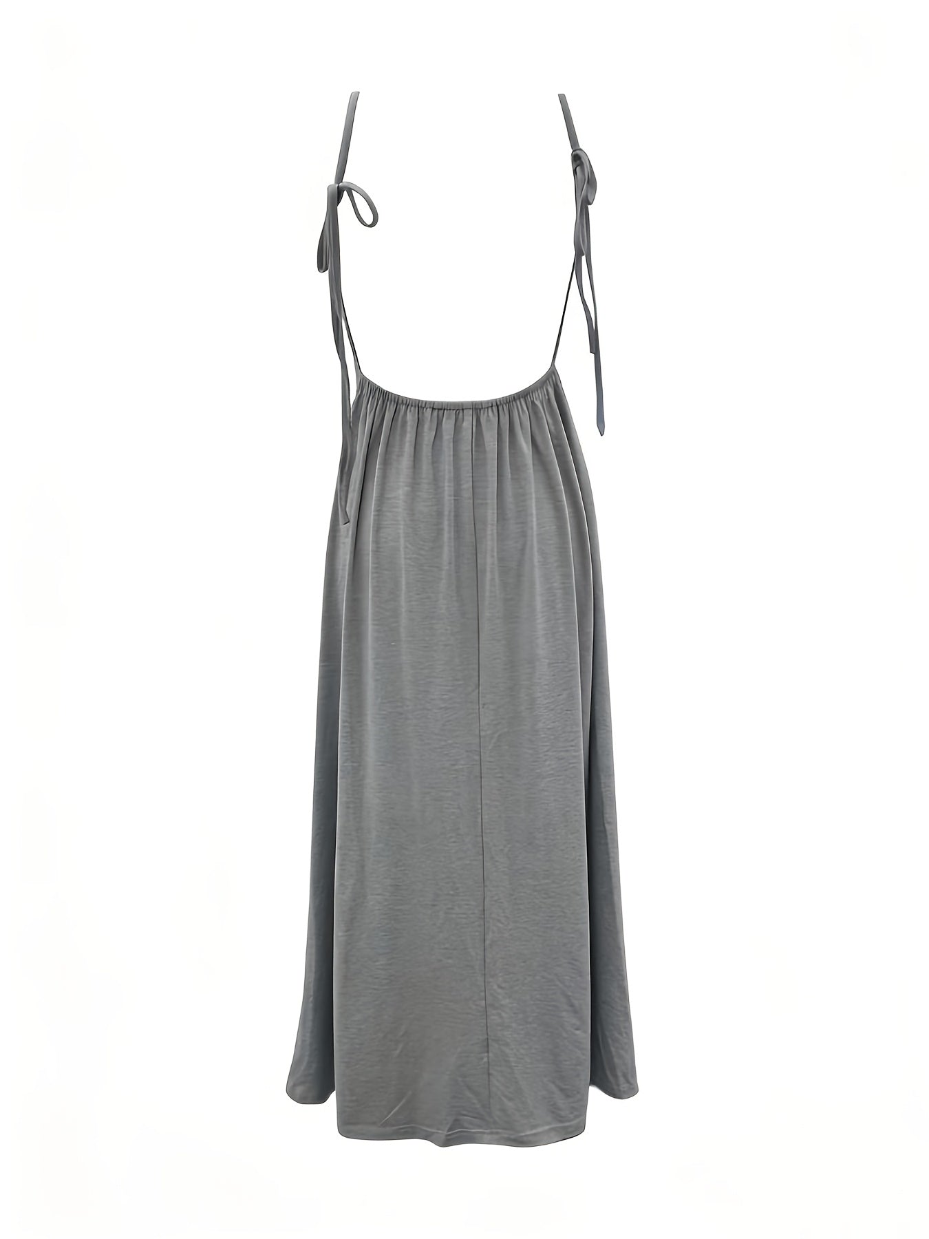 Damen Maxikleid mit Rückenfreiem Design und Hohem Beinschlitz – Elegantes Abend- und Partykleid