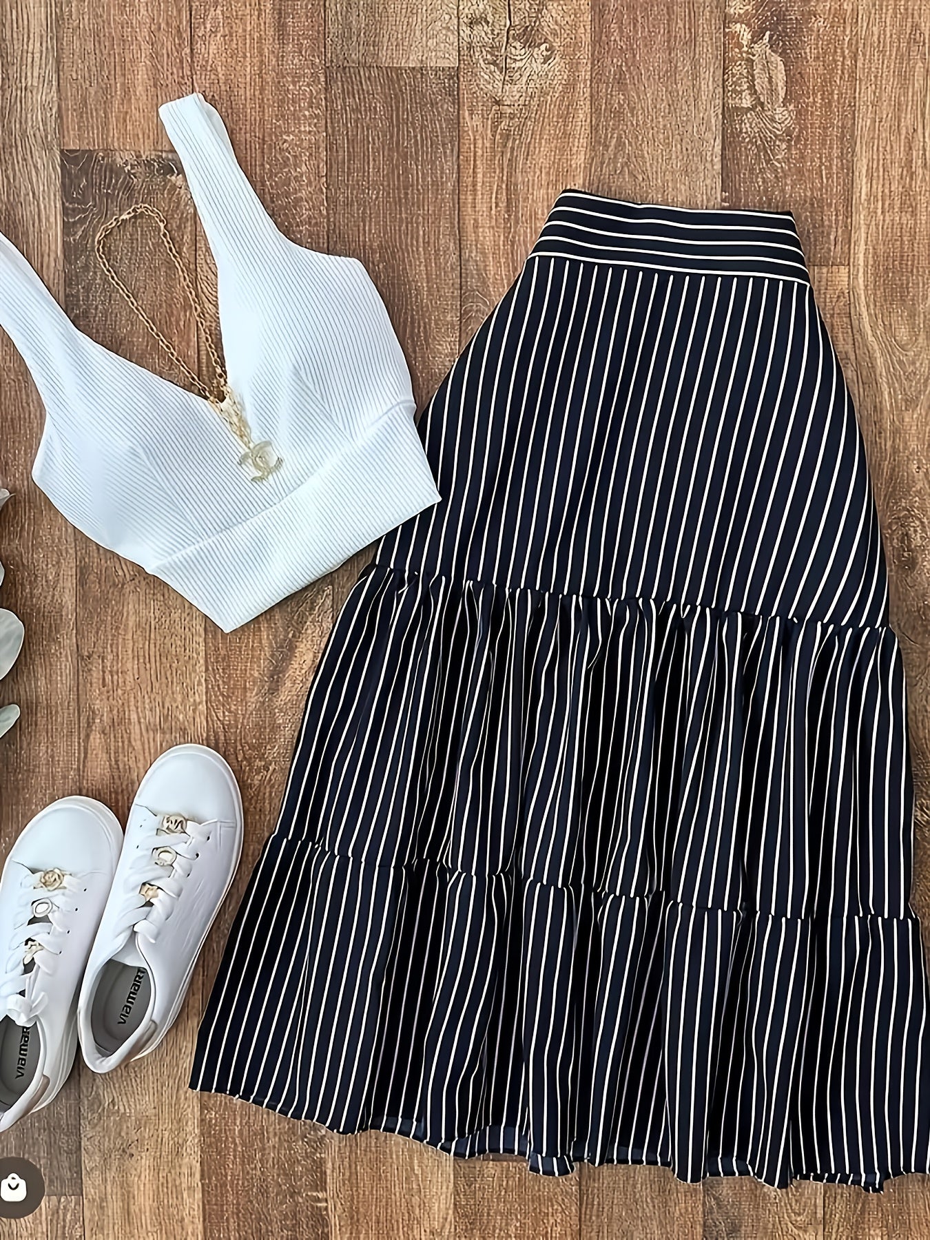 Damen Resort Style Set – Elegantes Zweiteiler-Outfit mit Top und Maxi-Rock, Freizeit & Urlaub