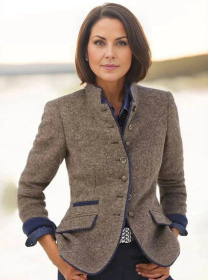Damen Blazer mit Stehkragen und eleganter Knopfleiste