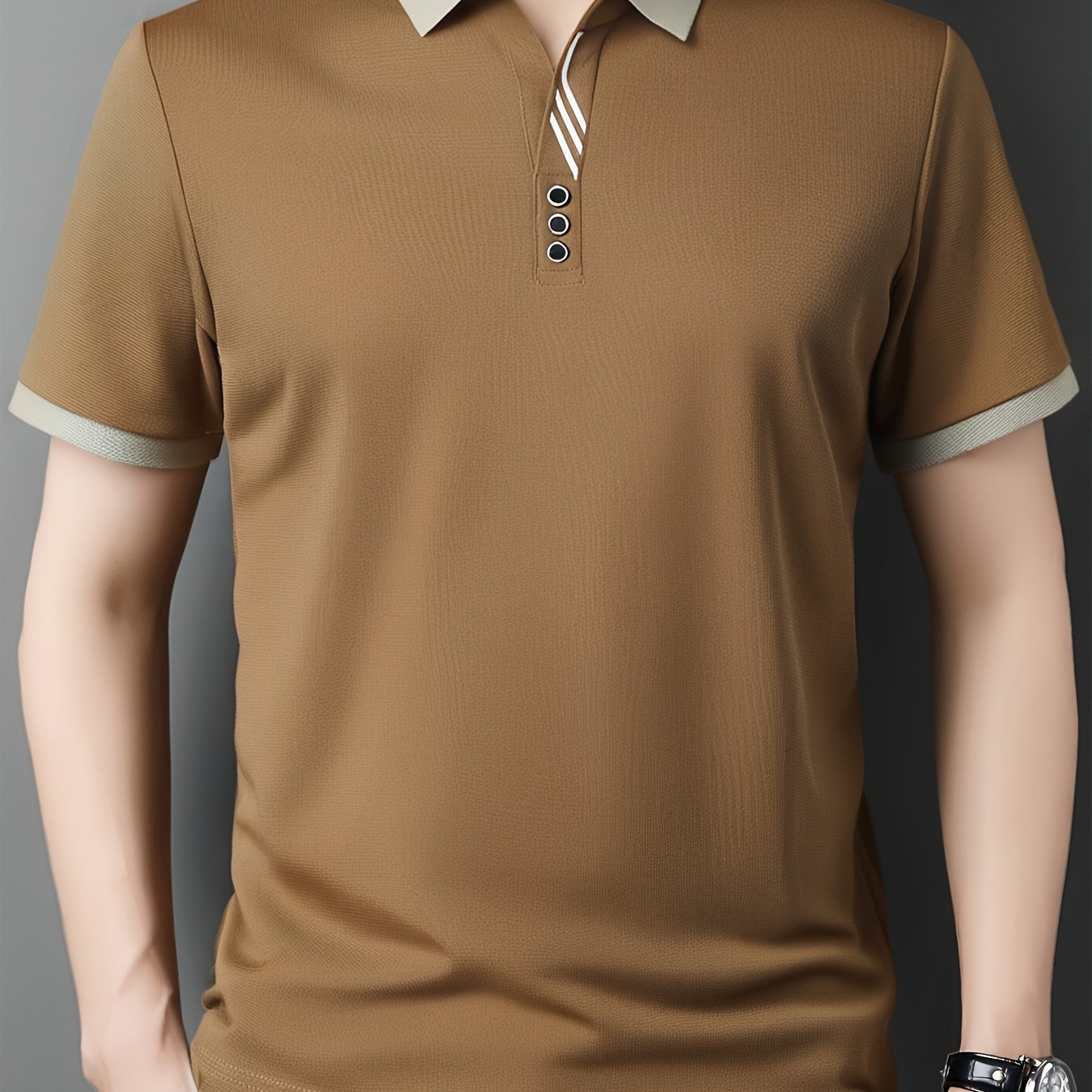 Herren Polo-Shirt mit Kontrastkragen – Stilvolles Freizeit- und Business-Oberteil