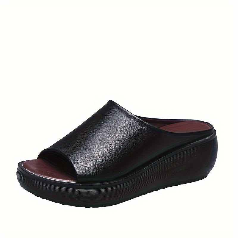 Damen Komfort-Pantoletten mit Plateau – Modische Slip-On Sandalen für Alltag und Freizeit