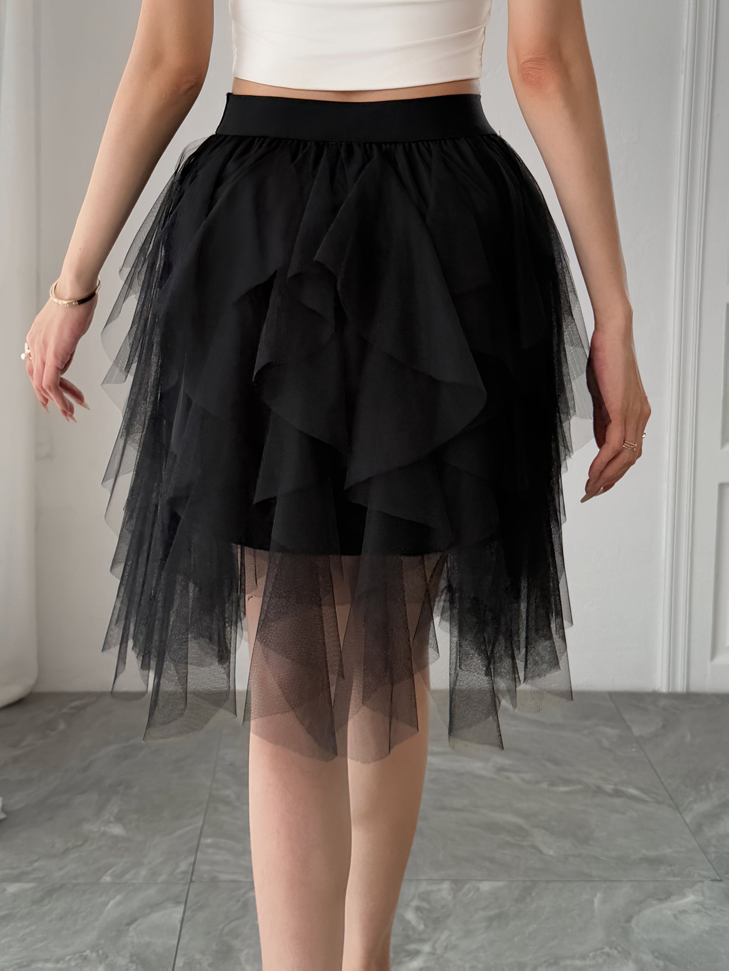 Damen Tüllrock mit Stufen-Design – Verspielter, femininer Look für Alltag und besondere Anlässe
