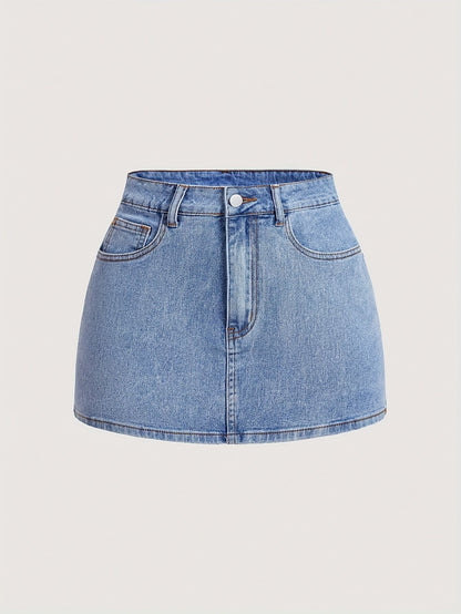 Damen Jeans Minirock im eleganten Stil mit verspielten Schleifen und Taschen – Perfekt für Freizeit und Sommer