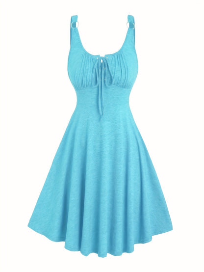 Damen Skaterkleid mit Schnürung – Freizeitkleid für Alltag und Urlaub