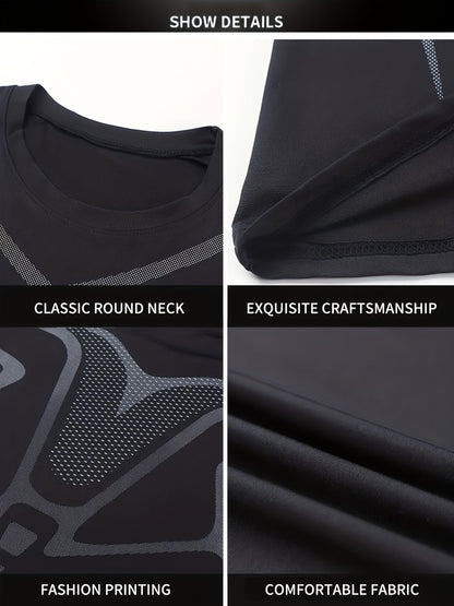Sportliches Thermounterwäsche-Set Herren Kompressions-Shirt & Hose Schwarz