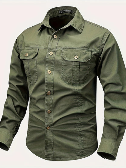 Herren Outdoor-Freizeithemd Langarm – Casual Style mit Brusttaschen, ideal für Abenteuer und Alltag