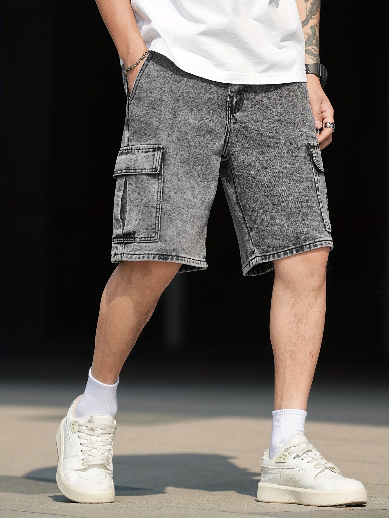 Herren Cargo Shorts im Vintage-Look – Lässige Denim-Shorts mit Taschen für Alltag und Freizeit