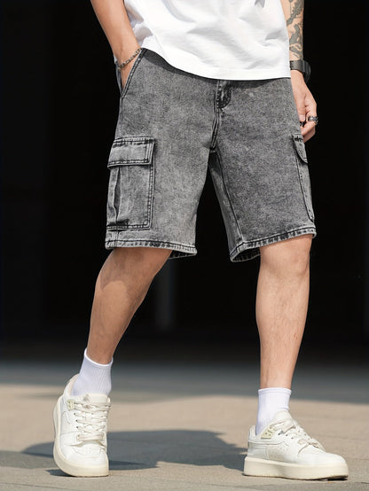 Herren Cargo Shorts im Vintage-Look – Lässige Denim-Shorts mit Taschen für Alltag und Freizeit
