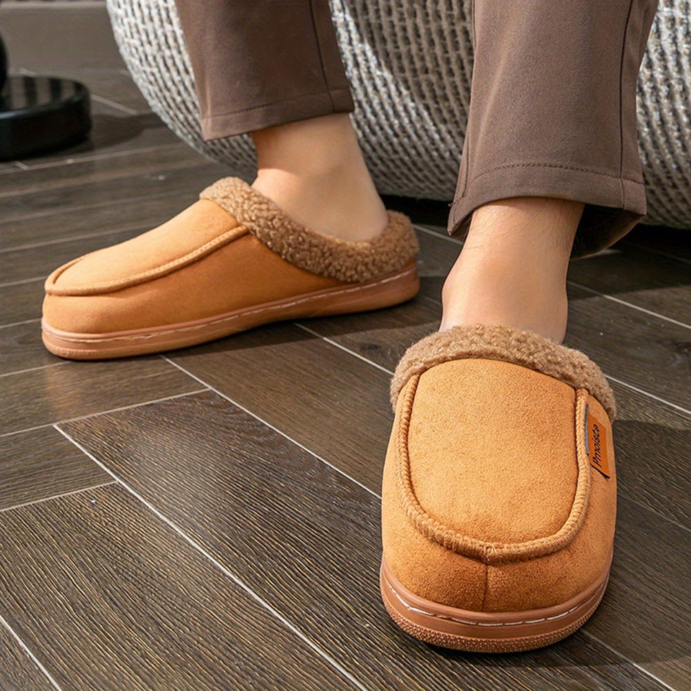 Unisex Winter Hausschuhe mit weichem Futter, rutschfester Sohle und Ziernaht