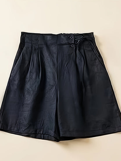 Damen Weite Freizeithose Shorts – Elegante High-Waist Culottes für Alltag und Büro
