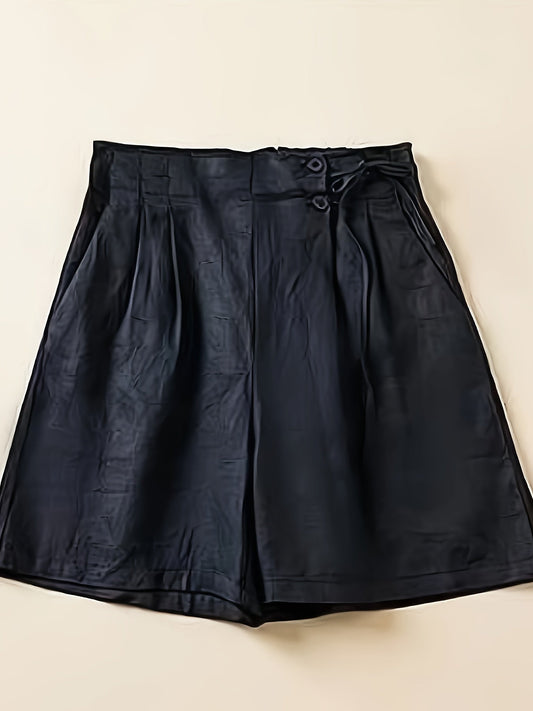 Damen Weite Freizeithose Shorts – Elegante High-Waist Culottes für Alltag und Büro