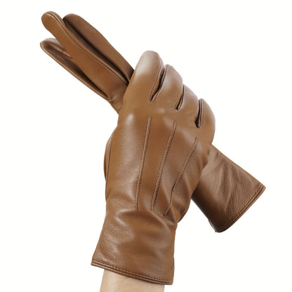 Damen Handschuhe aus weichem Material - Pflaume